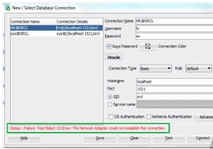 Oracle SQL पर  IO त्रुटि:नेटवर्क एडेप्टर कनेक्शन स्थापित नहीं कर सका  को कैसे ठीक करें? 