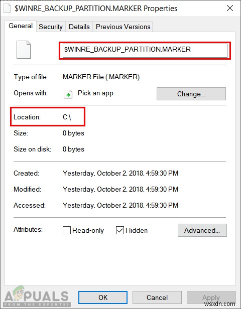क्या है:$WINRE_BACKUP_PARTITION.MARKER फ़ाइल और क्या मुझे इसे हटा देना चाहिए? 