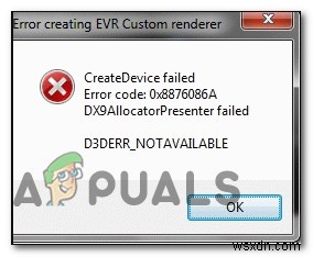 D3DERR_NOTAVAILABLE त्रुटि कोड 0x8876086A को कैसे ठीक करें? 
