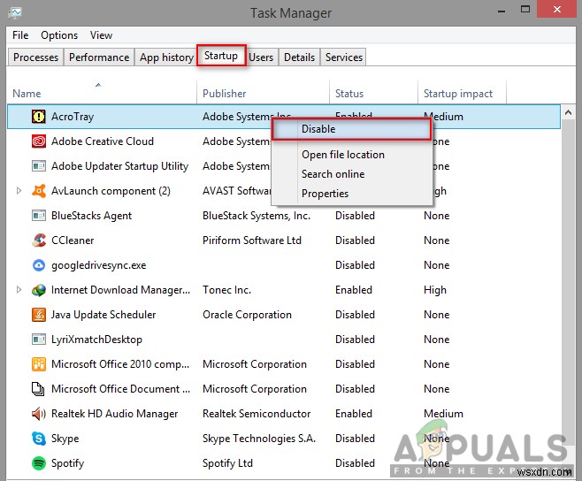 Adobe AcroTray.exe को स्टार्टअप से शुरू होने से कैसे निष्क्रिय करें