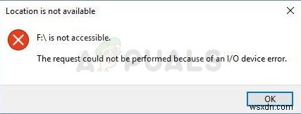 विंडोज 10 पर  I/O डिवाइस त्रुटि के कारण अनुरोध निष्पादित नहीं किया जा सका  को कैसे ठीक करें? 