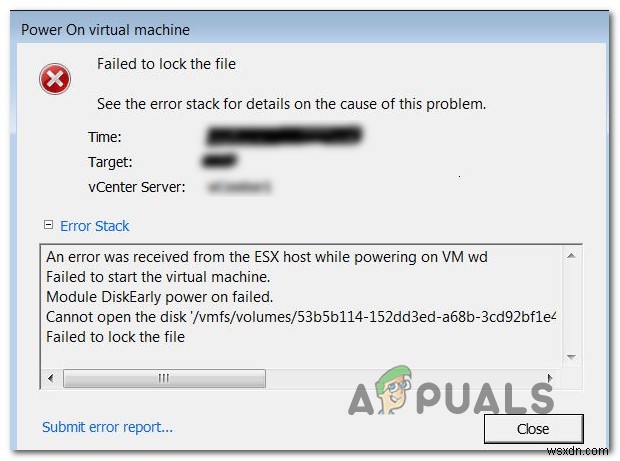 फिक्स:VMware फ़ाइल को लॉक करने में विफल रहा 
