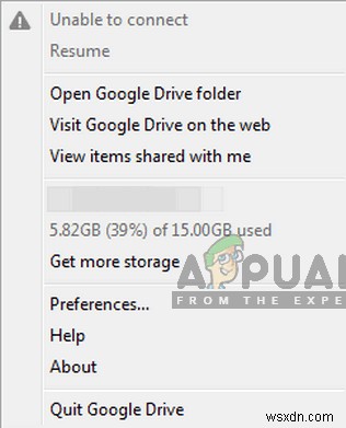 फिक्स:Google ड्राइव कनेक्ट करने में असमर्थ 