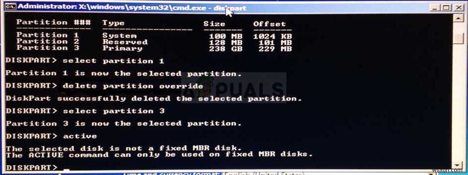 फिक्स:चयनित डिस्क एक निश्चित एमबीआर डिस्क नहीं है 