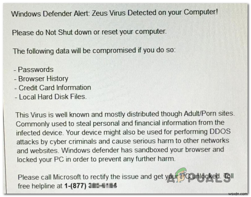 फिक्स:विंडोज डिफेंडर अलर्ट:ज़ीउस वायरस आपके कंप्यूटर पर पाया गया 