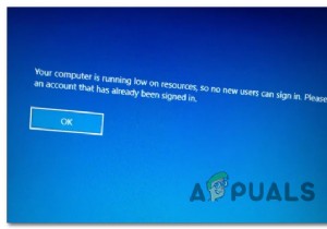 फिक्स:आपका कंप्यूटर संसाधनों पर कम चल रहा है 