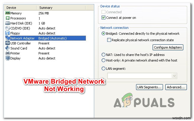 फिक्स:VMware ब्रिजेड नेटवर्क काम नहीं कर रहा है 
