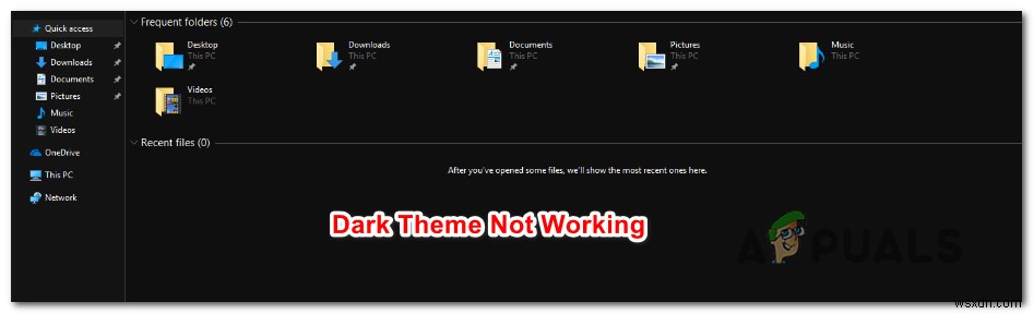 फिक्स:फाइल एक्सप्लोरर डार्क थीम विंडोज 10 पर काम नहीं कर रही है 