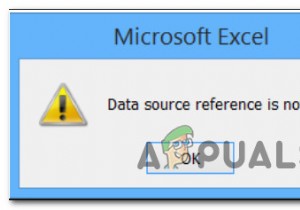 फिक्स:डेटा स्रोत संदर्भ एक्सेल में मान्य नहीं है 