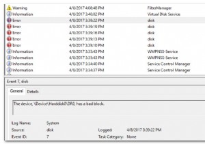 फिक्स:डिवाइस \Device\Harddisk0\DR0 में एक खराब ब्लॉक है 