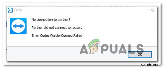 ठीक करें:टीमव्यूअर में पार्टनर राउटर से कनेक्ट नहीं हुआ