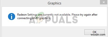 फिक्स:Radeon सेटिंग्स वर्तमान में उपलब्ध नहीं हैं 