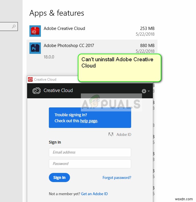 फिक्स:एडोब क्रिएटिव क्लाउड को अनइंस्टॉल नहीं कर सकता 