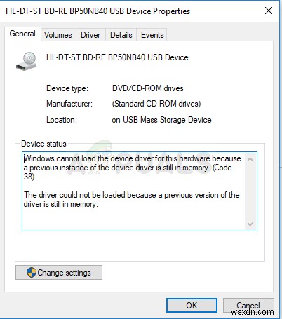 फिक्स:विंडोज इस हार्डवेयर के लिए डिवाइस ड्राइवर को लोड नहीं कर सकता क्योंकि डिवाइस ड्राइवर का पिछला इंस्टेंस अभी भी मेमोरी में है (कोड 38) 