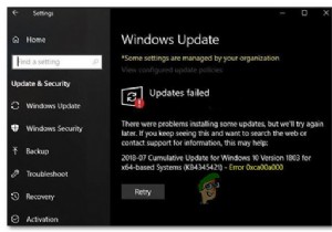 फिक्स:विंडोज अपडेट एरर 0xca00a000 