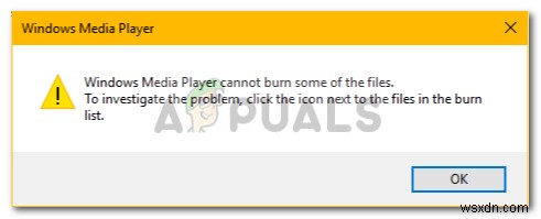 फिक्स:विंडोज मीडिया प्लेयर कुछ फाइलों को बर्न नहीं कर सकता 