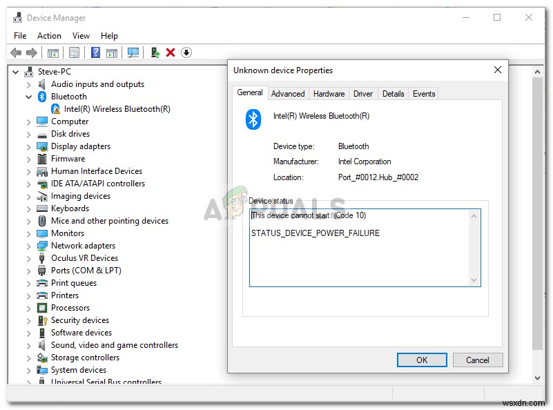 ठीक करें:STATUS_DEVICE_POWER_FAILURE त्रुटि संदेश 