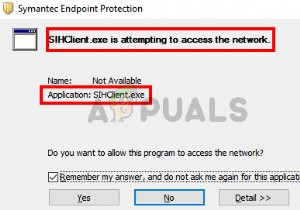 फिक्स:Sihclient.exe नेटवर्क तक पहुँचने का प्रयास कर रहा है 