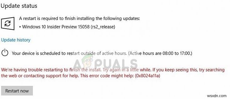 फिक्स:विंडोज 10 पर विंडोज अपडेट एरर 0x8024a11a 