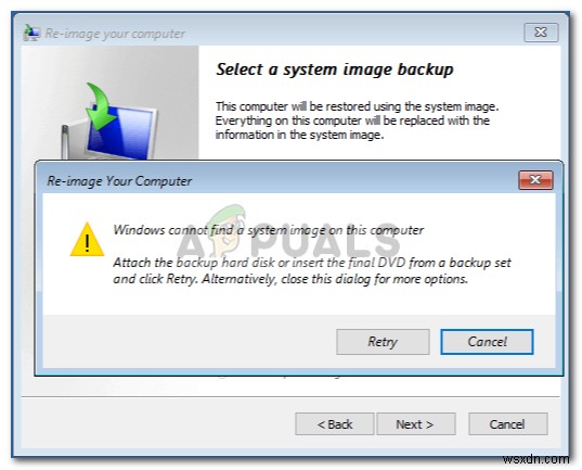 फिक्स:विंडोज इस कंप्यूटर पर सिस्टम इमेज नहीं ढूंढ सकता 