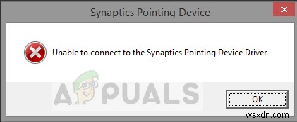 फिक्स:सिनैप्टिक्स पॉइंटिंग डिवाइस ड्राइवर से कनेक्ट करने में असमर्थ 