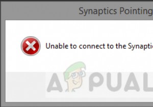 फिक्स:सिनैप्टिक्स पॉइंटिंग डिवाइस ड्राइवर से कनेक्ट करने में असमर्थ 