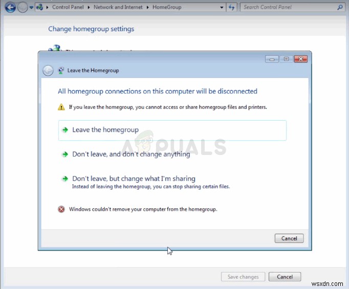 फिक्स:विंडोज आपके कंप्यूटर को होमग्रुप से नहीं हटा सका 