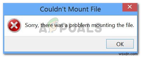 फिक्स:क्षमा करें, फ़ाइल को माउंट करने में कोई समस्या थी 