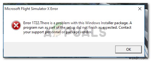 फिक्स:विंडोज इंस्टालर त्रुटि 1722 