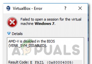 फिक्स:एएमडी-वी BIOS में अक्षम है (VERR_SVM_DISABLED) 