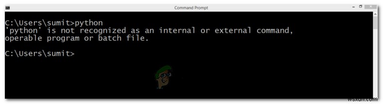 फिक्स:पायथन को आंतरिक या बाहरी कमांड के रूप में मान्यता नहीं है 