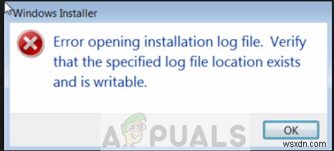  इंस्टॉलेशन लॉग फ़ाइल खोलने में त्रुटि  को कैसे ठीक करें 