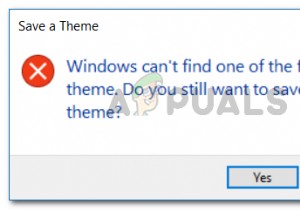 फिक्स:विंडोज इस थीम में फाइलों में से एक नहीं ढूंढ सकता 