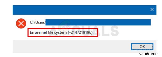 फ़ाइल सिस्टम त्रुटि को कैसे ठीक करें -2147219196 