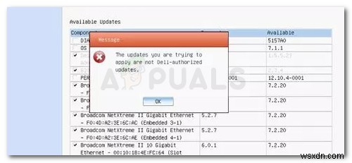 कैसे ठीक करें  अपडेट जो आप लागू करने का प्रयास कर रहे हैं वे Dell-अधिकृत अपडेट नहीं हैं 
