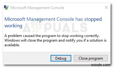 फिक्स:Microsoft प्रबंधन कंसोल ने काम करना बंद कर दिया है 
