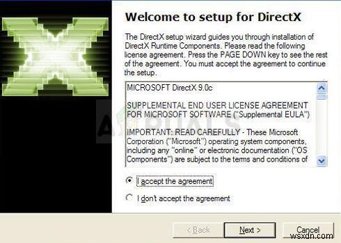 फिक्स:Direct3D को प्रारंभ करने में विफल 