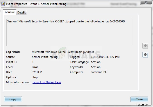 सत्र  Microsoft सुरक्षा क्लाइंट OOBE  को कैसे ठीक करें 0xC000000D त्रुटि रोकी गई 