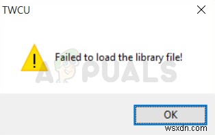 फिक्स:TWCU.EXE लाइब्रेरी फ़ाइल लोड करने में विफल 