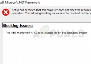फिक्स:इस ऑपरेटिंग सिस्टम पर .NET Framework 4.7 समर्थित नहीं है 
