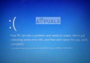 ठीक करें:INTERNAL_POWER_ERROR BSOD 