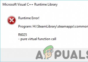 फिक्स:Microsoft Visual C++ रनटाइम त्रुटि R6025 