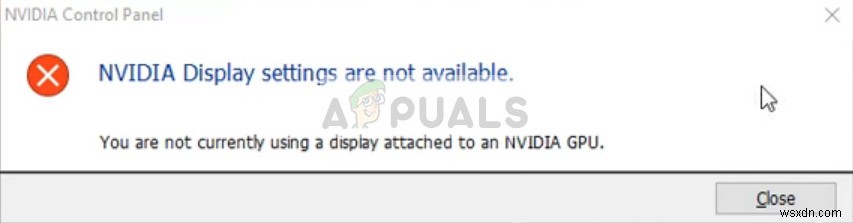 फिक्स:NVIDIA डिस्प्ले सेटिंग्स उपलब्ध नहीं हैं 