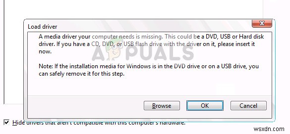 फिक्स:आपके कंप्यूटर की जरूरत का एक मीडिया ड्राइवर गायब है 