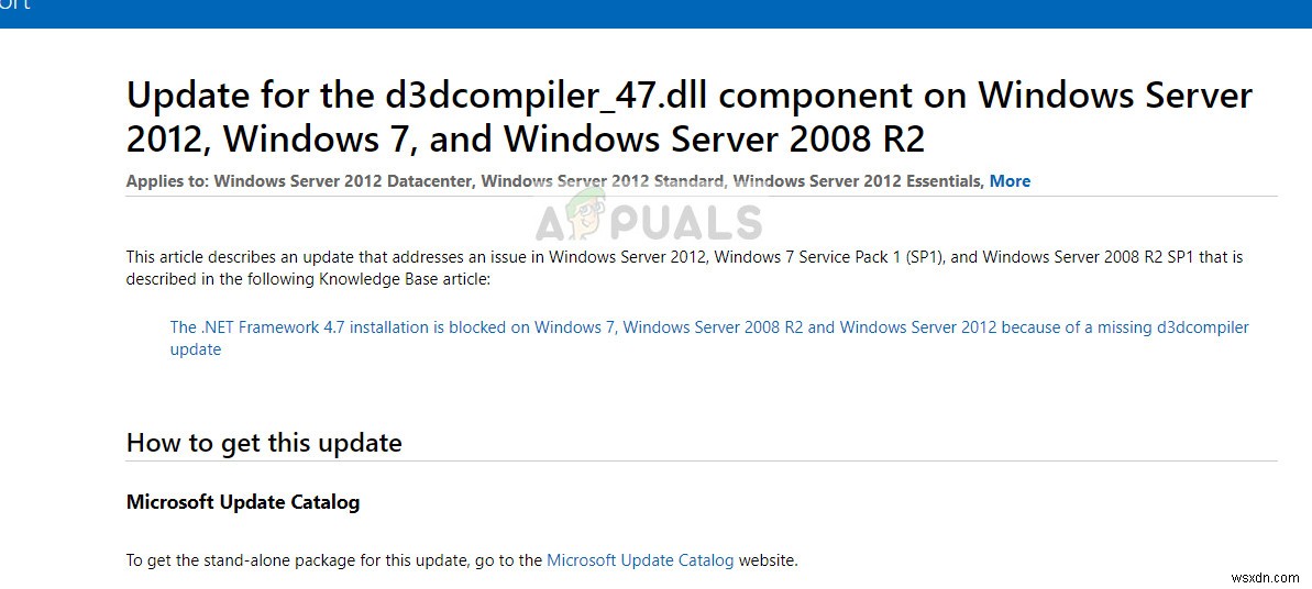 फिक्स:D3DCompiler_47.dll गायब है 