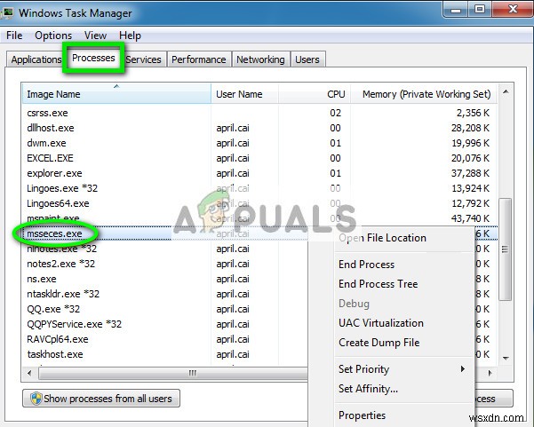 ठीक करें:msseces.exe उच्च CPU उपयोग