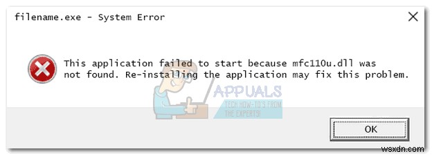फिक्स:mfc110u.dll आपके कंप्यूटर से गायब है 