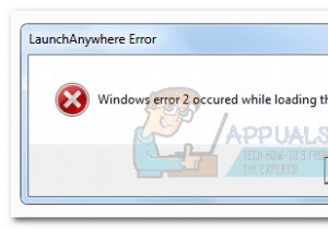 फिक्स:जावा वीएम लोड करते समय विंडोज त्रुटि 2 हुई 