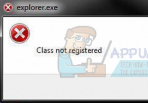 फिक्स:Explorer.exe त्रुटि वर्ग पंजीकृत नहीं है 