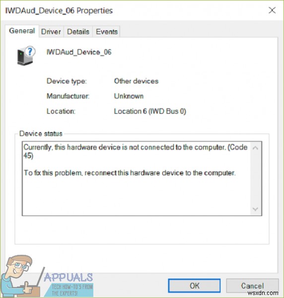फिक्स:वर्तमान में, यह हार्डवेयर डिवाइस कंप्यूटर से कनेक्टेड नहीं है (कोड 45) 